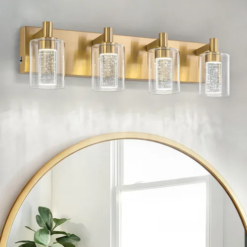 Miniatura 13 de SineRise - Luz de tocador con 3 modos de color (3000K/4000K/6000K), lámpara de baño LED con protección ocular, lámpara de pared moderna regulable