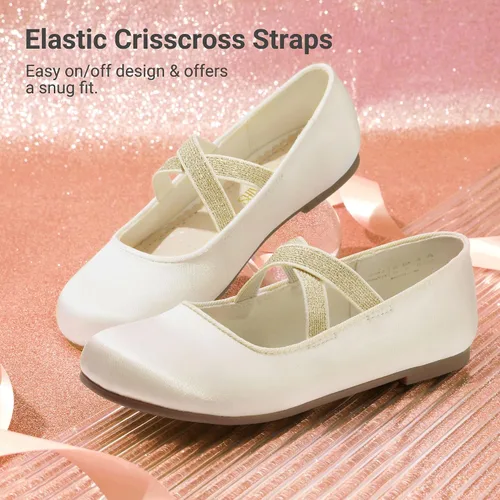 Miniatura 5 de DREAM PAIRS Zapatos de vestir tipo bailarina, de piso, para niñas Mary Jane
