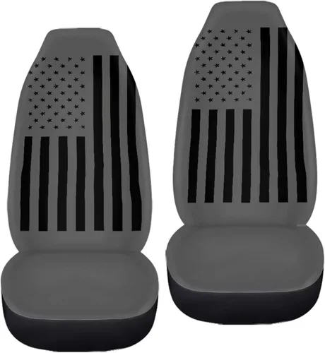 Miniatura 3 de 2 fundas de asiento para automóviles con estampado de bandera americana del 4 de julio, color negro, accesorios para el interior del vehículo