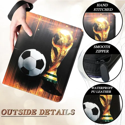 Miniatura 3 de Carpeta de tarjetas coleccionables de 900 bolsillos, soporte para tarjetas de fútbol con 50 fundas extraíbles para 900 tarjetas deportivas, álbum
