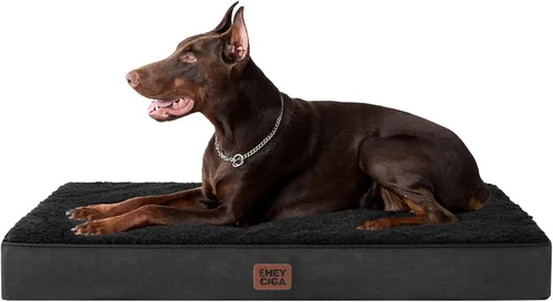 Miniatura 88 de EHEYCIGA Cama ortopédica de espuma para perros grandes, 35 pulgadas de largo x 23 pulgadas de ancho x 3.5 pulgadas de alto, gris claro