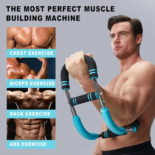 Miniatura 3 de HOTWAVE Twister Arm Trainer, Adjustable Chest & Arm Exerciser for Men Women, Portable Home Fitness Equipment Kit for Upper Body Muscle Strength Azul