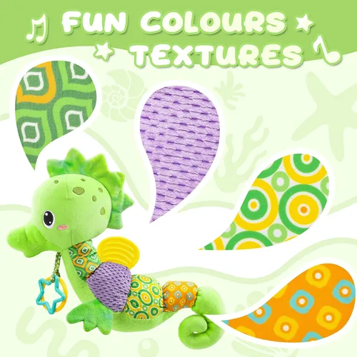 Miniatura 6 de Awotoy Juguetes para bebés de 0 a 12 meses, juguetes musicales de peluche suaves con arrugado multisensorial, sonajero y texturas, juguetes