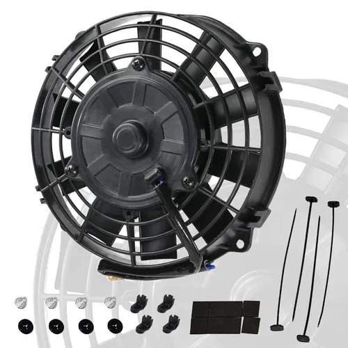 Kit de montaje de ventilador de refrigeración de radiador eléctrico de 7 pulgadas con motor de 12 V 80 W, ventilador delgado universal de alto