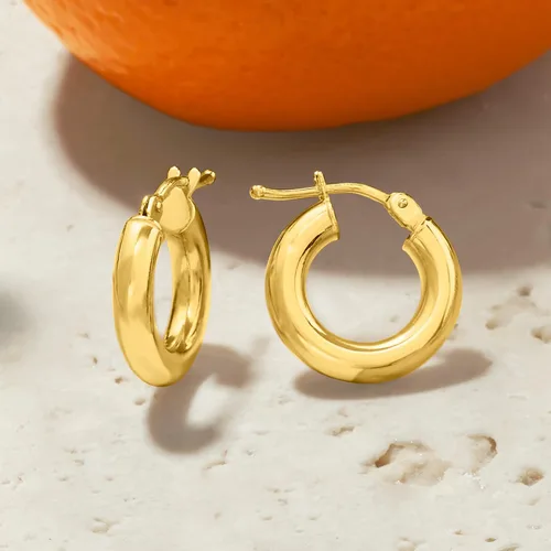 Miniatura 5 de Ross-Simons Pendientes de aro de oro amarillo italiano de 18 quilates, Oro, No es una piedra preciosa