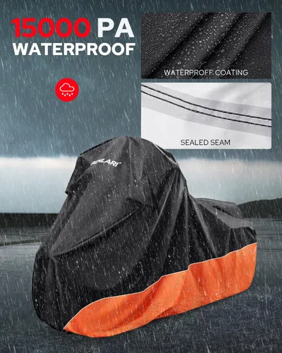 Miniatura 4 de Benlari Funda impermeable mejorada para motocicleta compatible con Sportster, Iron 883, Forty-Eight, Nightster Special, Superlow, Superlow 1200T