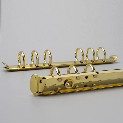 Miniatura 3 de 2 piezas de mecanismo de carpeta de 6 anillas A6, kit de reemplazo de mecanismo de cuaderno, clip dorado de metal, anilla redonda, encuadernación