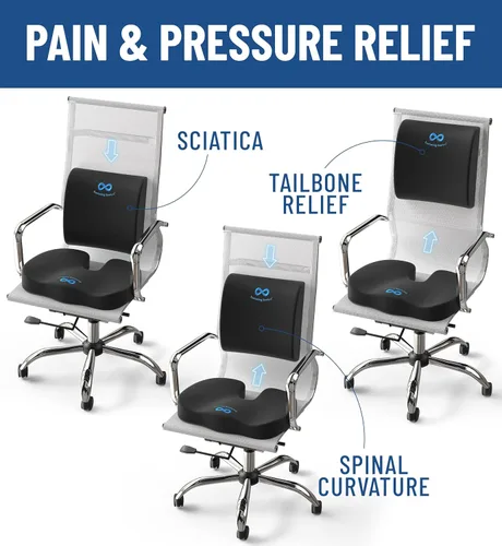 Miniatura 3 de Everlasting Comfort Cojín de asiento de espuma viscoelástica recomendado por médicos para sillas de oficina y automóvil, accesorios ergonómicos
