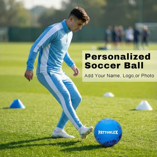 Miniatura 2 de Balón de fútbol personalizado – Nombre, foto, número o logotipo – Pelota de partido y entrenamiento de tamaño oficial 5 – Pelota de regalo de cuero
