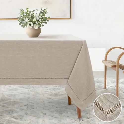 Miniatura 17 de Linen World - Mantel de lino de otoño de 55 x 55 pulgadas, mantel rectangular lavable de lino francés para comedor, al aire libre, bodas