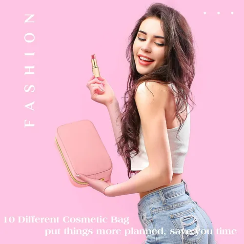 Miniatura 6 de Sweetude 10 bolsas de maquillaje de nailon para mujeres, bolsa organizadora de maquillaje reutilizable, bolsa de viaje para cosméticos, organizador