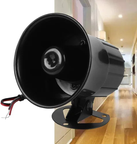 Miniatura 3 de Tosuny ES-626 Sirena de 12 V 110 dB altavoz agudo, bocina de alambre, sirena de alarma, sistema de alarma antirrobo para seguridad al aire libre