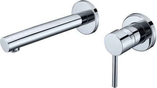 Miniatura 14 de sumerain Grifo de baño de montaje en pared para zurdos de una sola manija en cromo