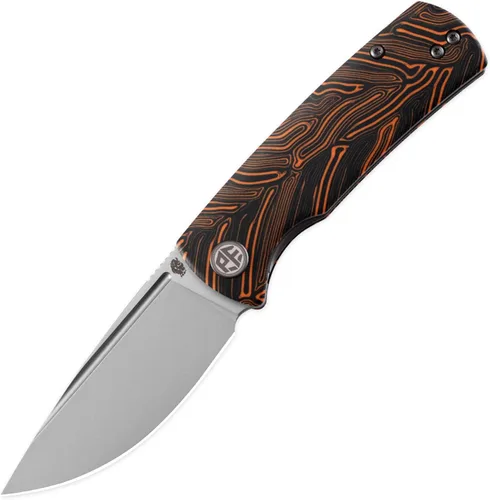 Miniatura 7 de Petrified fish PFP01X Beluga, Cuchillo plegable táctico con bloqueo de revestimiento frontal, hoja de 2.99" con arena 14C28N, 95.6g, mango G10