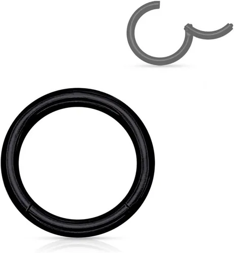 Miniatura 102 de Forbidden Body Jewelry - Piercing para la nariz de acero quirúrgico 316L con bisagra, 14G, 16G, 18G, diámetro de 15/64, 5/16, 25/64, 15/32 pulgadas