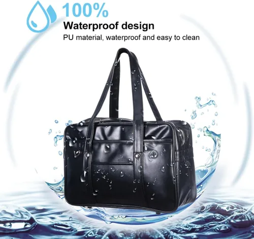 Miniatura 3 de Mikikit Bolsa de viaje portátil de cuero para hombre, bolsa de hombro para portátil, maletín para libros, para hombre, uniforme japonés, bolsa