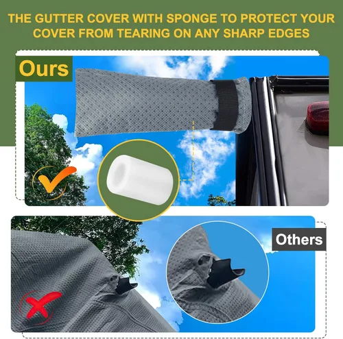 Miniatura 5 de Mofeez Cubierta para cámper, extragruesa, 7 capas, de 16 a 18 pies, resistente al viento, impermeable, antidesgarros, parches adhesivos