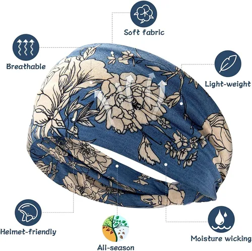 Miniatura 21 de K-Elewon Paquete de 3 diademas elásticas anchas para mujer, bandas para el cabello para yoga, deportes