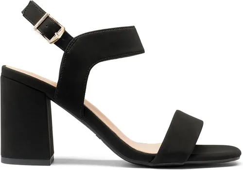 Miniatura 3 de DREAM PAIRS Sandalias de tacón alto y grueso para mujer, con puntera cuadrada, correa en el tobillo, cómodas sandalias