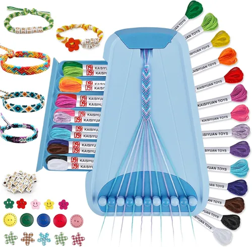 Miniatura 10 de Maynacs Arte y manualidades para niños de 8 a 12 años, kit de fabricación de pulseras de amistad para niñas, kit de fabricación de joyas para niños