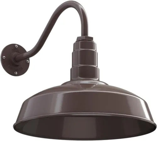 Miniatura 87 de Steel Lighting Co. Gardena - Luz de granero Montaje en pared al aire libre Cúpula de 16 pulgadas Cuello de cisne de 16 pulgadas Luz