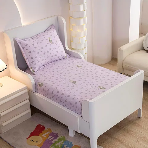 Miniatura 15 de Juego de 2 sábanas bajeras y fundas de almohada suaves para cama con bonitos patrones de cachorros, sábanas estampadas con patrón de perritos para 2
