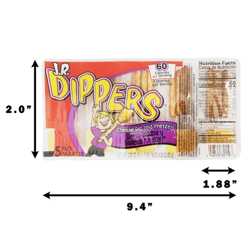 Miniatura 2 de J.R. Dippers Snacks de salsa de queso y palitos de pretzel (2 paquetes)