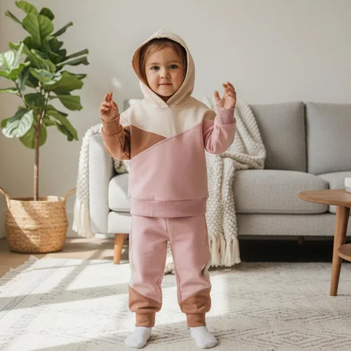 Miniatura 129 de Conjunto de ropa de otoño e invierno para bebé y niño, sudadera larga con capucha y pantalones para niños pequeños, 6, 12, 18, 24 meses, 2T