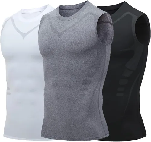 Miniatura 7 de Chaleco moldeador iónico, cómodo y transpirable, tela de seda de hielo para hombres para construir un cuerpo perfecto