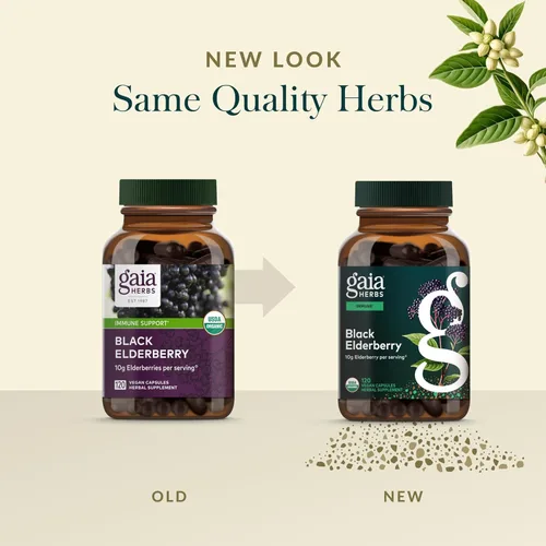 Miniatura 6 de Gaia Herbs Black Elderberry - Suplemento diario de apoyo inmunológico para ayudar a apoyar el bienestar - con bayas de saúco negro y fruta