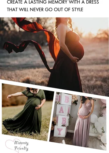 Miniatura 6 de Vestido de maternidad para sesión de fotos, vestido de baby shower, vestido de maternidad de talla grande, vestido largo infinito, vestido