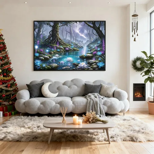Miniatura 5 de Rompecabezas para adultos de 1000 piezas – Rompecabezas coloridos con temática de río de bosque fantástico, divertido juego familiar, desafiante