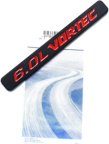 Miniatura 2 de Yoaoo 2 paquetes de emblemas brillantes negro mate 6.0L Vortec 3D compatibles con 1500 2500Hd 3500Hd Silverado Sierra camioneta roja