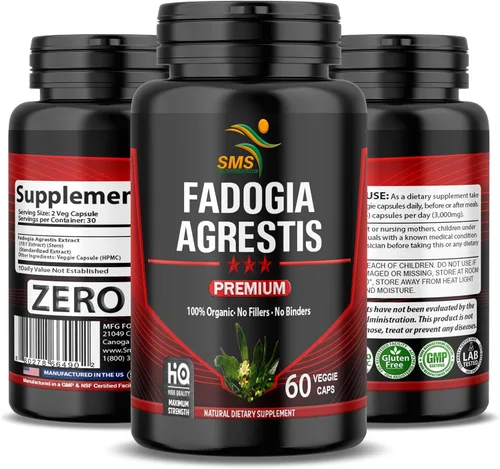 Miniatura 9 de Fadogia Agrestis Extracto Píldoras (fuerza máxima) porciones de 1,000 mg Apoya el rendimiento atlético, la fuerza, la conducción, orgánico