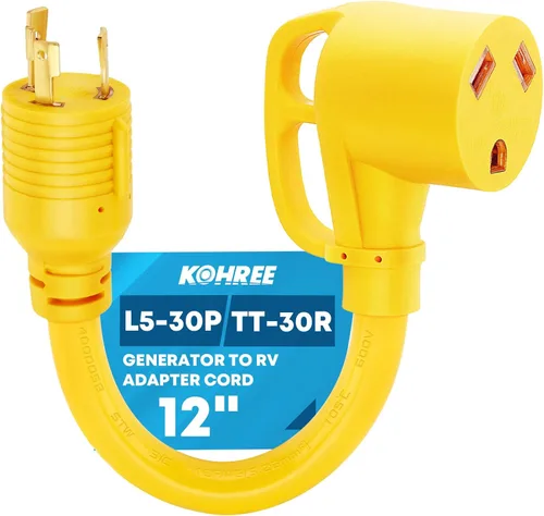 Miniatura 14 de Kohree Cable adaptador de generador NEMA 5-15P a L14-30R, adaptador de 3 clavijas a 4 clavijas, STW 10 AWG 12 pulgadas, generador macho de 15
