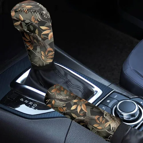 Miniatura 11 de Juego de 2 piezas set de accesorios interiores para coche, para las mujeres, hombres; cubierta de palanca de cambios/freno de mano, personalizada
