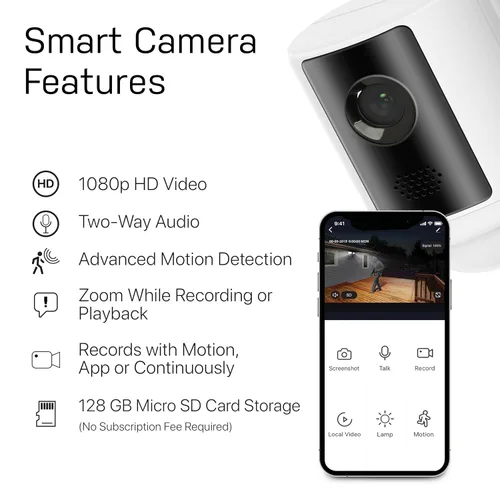 Miniatura 4 de Feit Electric SEC3000/CAM/WIFI Cámara de seguridad LED inteligente para exteriores con sensor de movimiento, audio bidireccional, reflector de 39