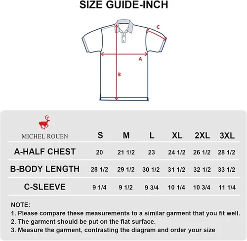Miniatura 6 de Mens Golf Shirts Dry Fit Jacquard Performance Moisture Wicking Short Sleeve Collared Polo Shirts