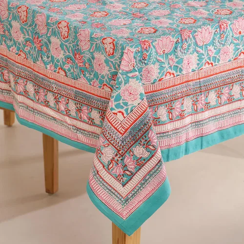 Miniatura 37 de Funda de mesa impresa a mano con diseño exquisito, tela de algodón premium, perfecta para comedor y decoración, mantel de mesa