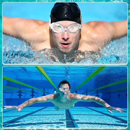 Miniatura 7 de Hoteam Swim Goggles for Adult Bulk, Anti Fog Anti UV No Leaking Swimming Glasses with Cases, Clear Unisex Vision Goggles