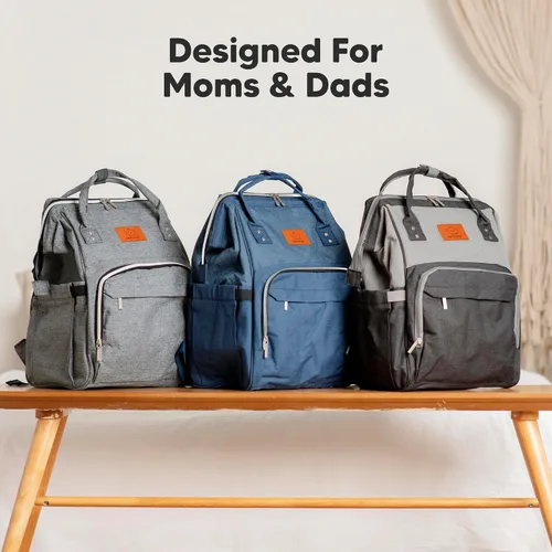 Miniatura 8 de KeaBabies - Mochila pañalera grande impermeable para viajes Gris clásico