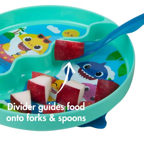 Miniatura 4 de The First Years Pinkfong Baby Shark - Platos de succión divididos aptos para lavavajillas con ventosas, esenciales para la alimentación del bebé