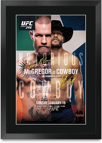 Miniatura 10 de HWC Trading UFC 229 Pelea Khabib Nurmagomedov vs Conor McGregor 40 x 30 cm Regalos con Marco Autógrafo Impreso y Firmado para Fans de Recuerdos