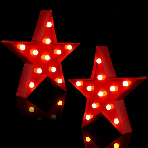 Miniatura 8 de Tarpop 2 piezas de luz nocturna de plástico con forma de estrella, funciona con pilas, luz LED de marquesina, lámpara de pared para sala de cine