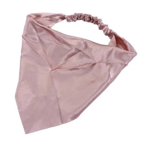 Miniatura 4 de Diadema tipo bandana triangular, bufanda elástica de satén sedoso brillante, turbante, banda para el cabello, accesorios para el cabello para Blanco