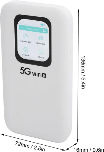 Miniatura 4 de Hotspot móvil WiFi 5G, enrutador portátil Wi Fi 6 para viajes soporta hasta 16 dispositivos, pantalla táctil de 2.01 pulgadas, con ranura