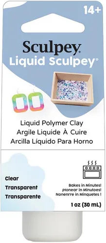 Sculpey Arcilla de Polímero Líquido para Hornear, Transparente, Botella de 1 oz., ¡Ideal para Joyería, Fiestas, Bricolaje, Medios Mixtos,