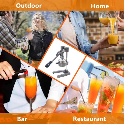 Miniatura 7 de Exprimidor de cítricos de hierro fundido, exprimidor manual comercial extra grande, exprimidor de granada naranja, limón, lima y granada con taza