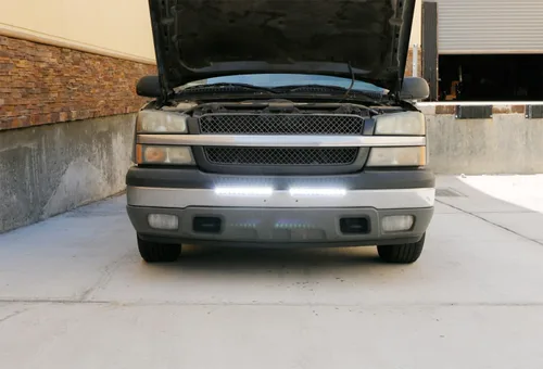 Miniatura 4 de iJDMTOY Kit de barra de luz LED de parachoques inferior de 32 pulgadas compatible con Chevy Silverado 1500 2500 3500 Avalanche: barra de luz LED