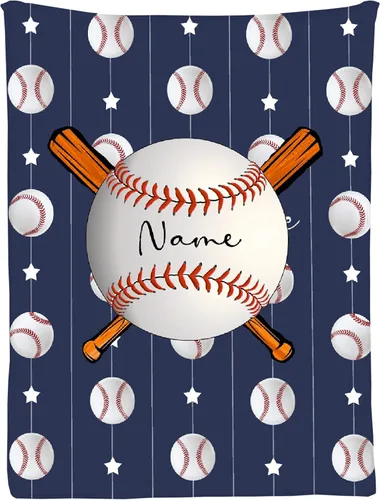 Miniatura 14 de Manta personalizada de béisbol para sofá, manta personalizada con nombre, manta ligera de felpa mullida de 60 x 50 pulgadas, para adolescentes